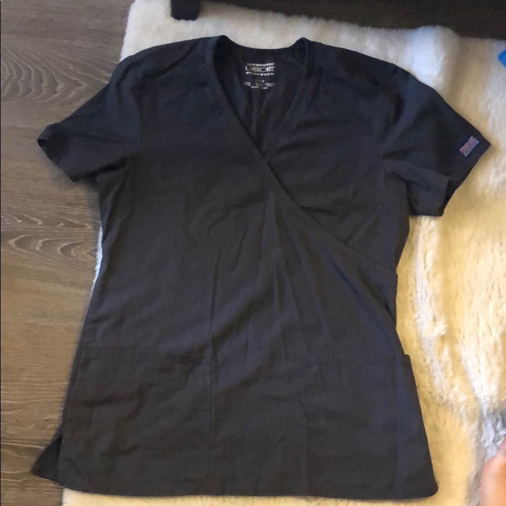 women’s grey scrub top